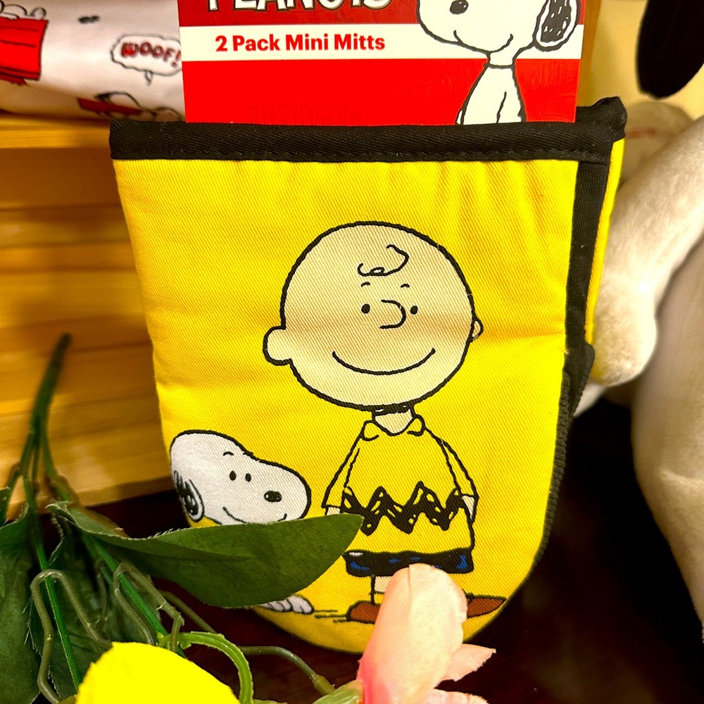Peanuts Snoopy & Charlie Brown Mini Oven Mitts – 2-Pack Pot Holder Set